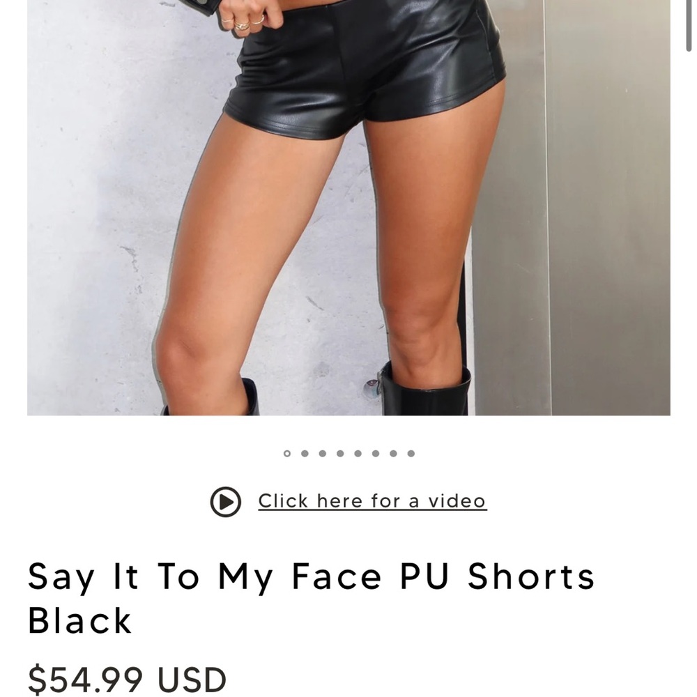 White Fox Boutique Black High Waist PU Shorts